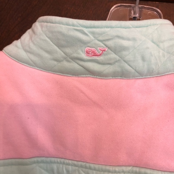 Vineyard Vines shep shirt Womens medium teal pink Martha’s quilted pullover - Picture 6 of 10